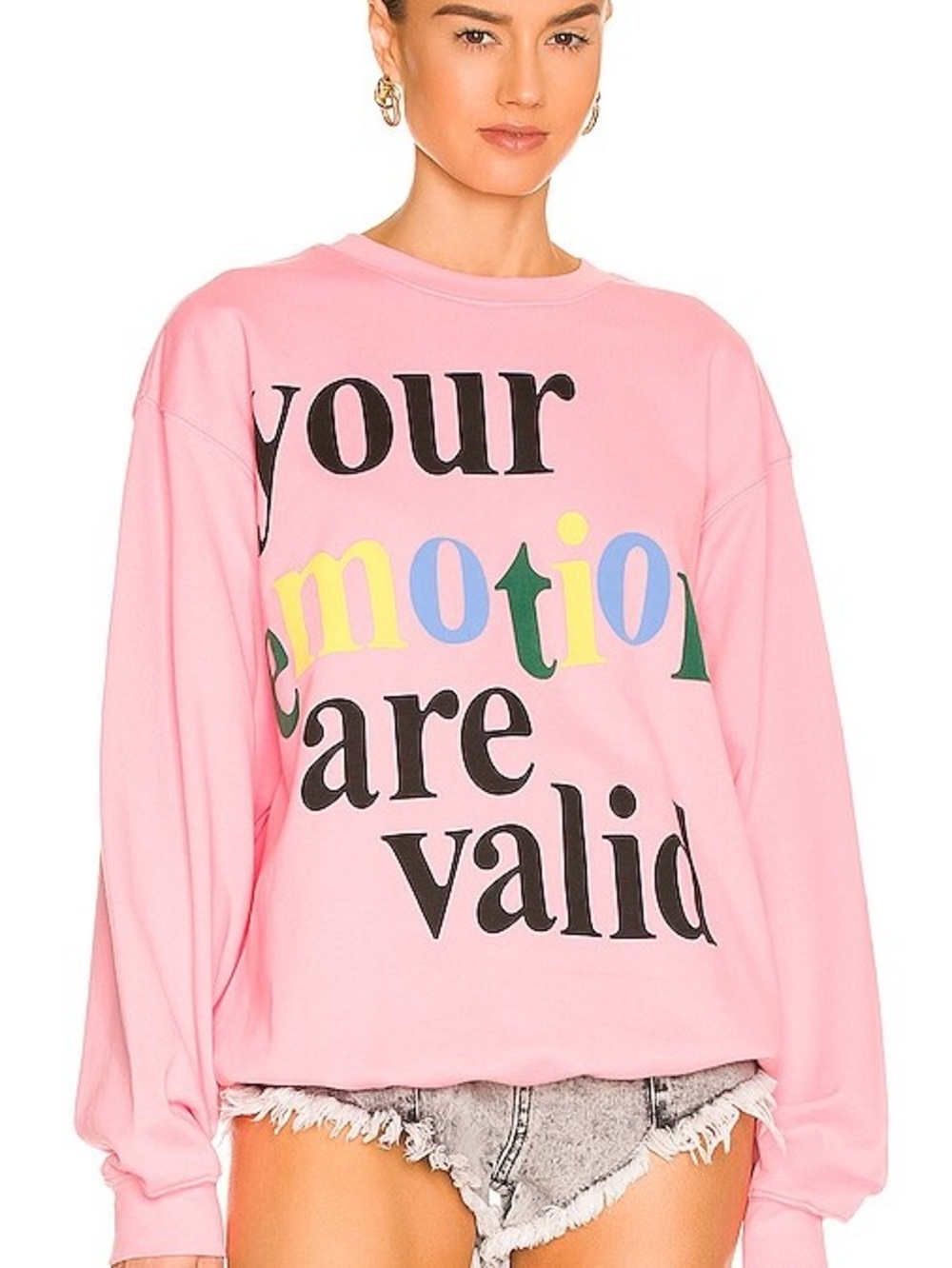 Mayfair Group Emotions Are Valid pink crewneck sweatshirt SOLD OUT